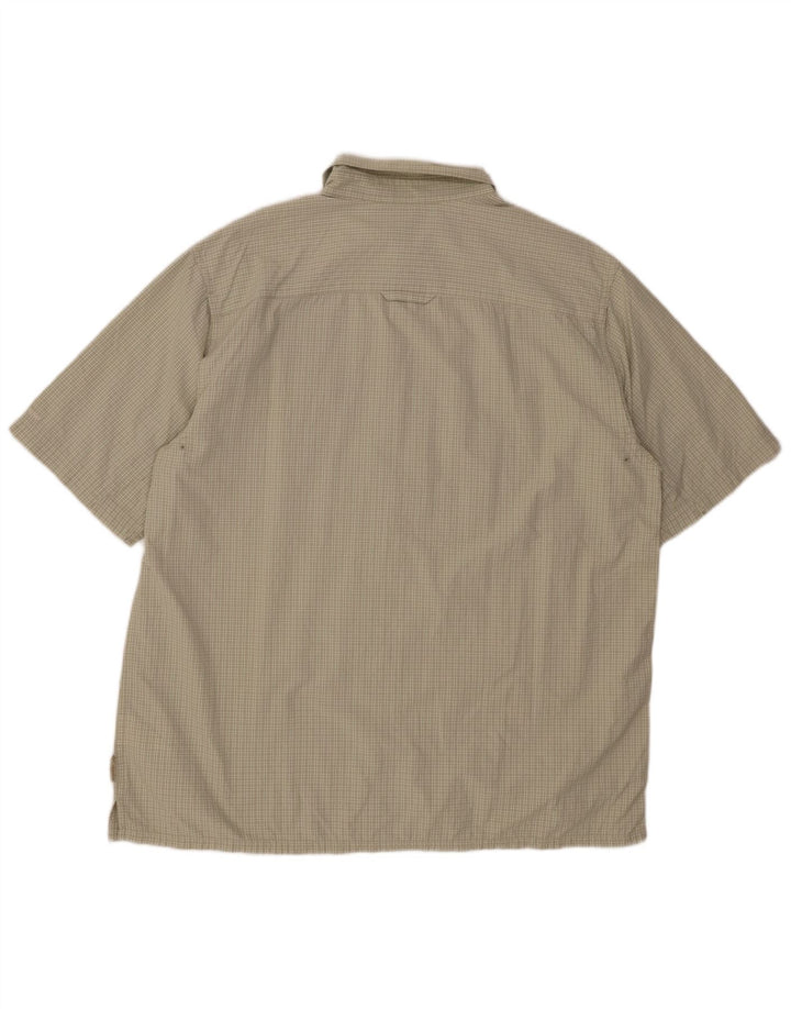 COLUMBIA Мужская титановая рубашка с коротким рукавом XL, зеленая клетка, нейлон