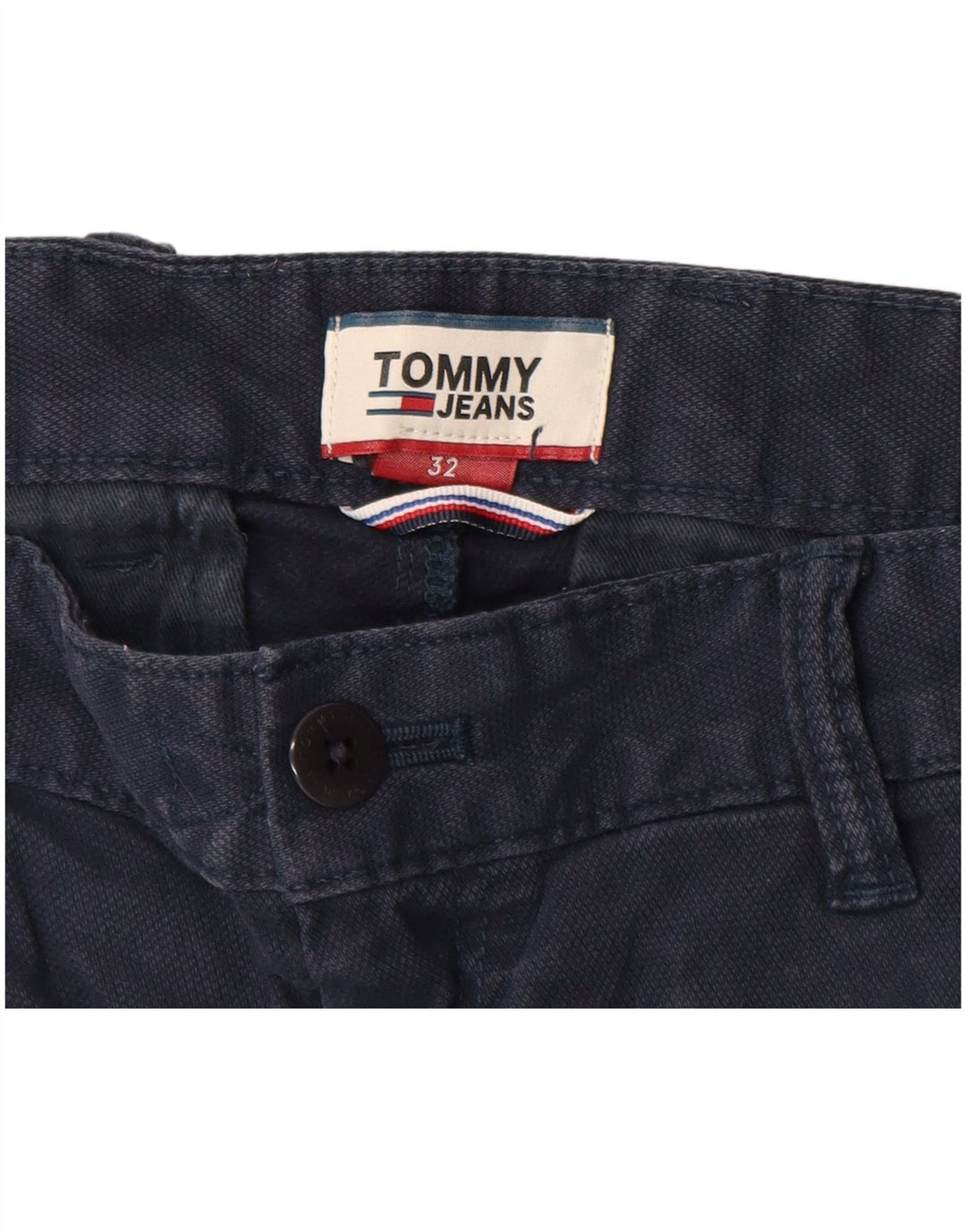 TOMMY HILFIGER Mens Chino Shorts W32 Medium Navy Blue Cotton