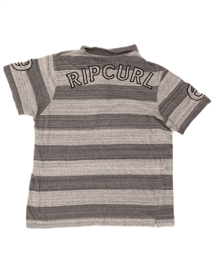 Мужская рубашка поло с графическим рисунком Rip Curl, хлопковая серая полоска среднего размера
