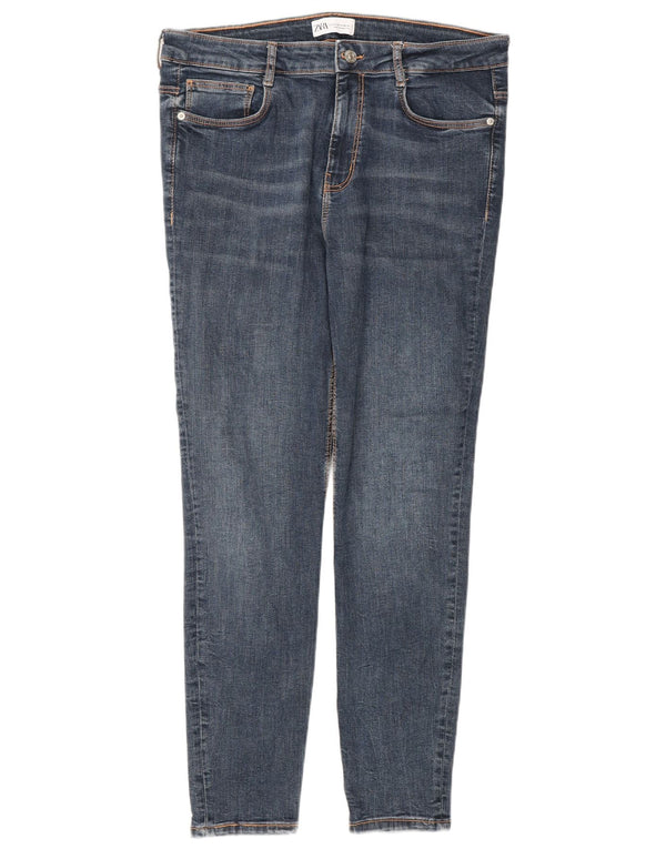 Женские узкие джинсы Zara EU 44 XL W34 L28, синие, хлопок