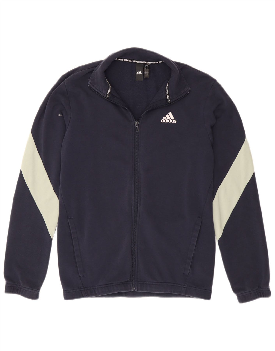 Мужской спортивный костюм Adidas, верхняя куртка, маленький темно-синий, хлопок с цветными блоками