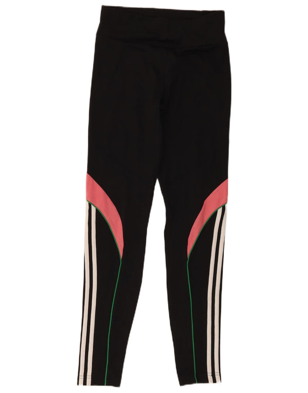 Adidas Girls Aeroready Leggings 14-15 Years Black Colourblock Polyester
