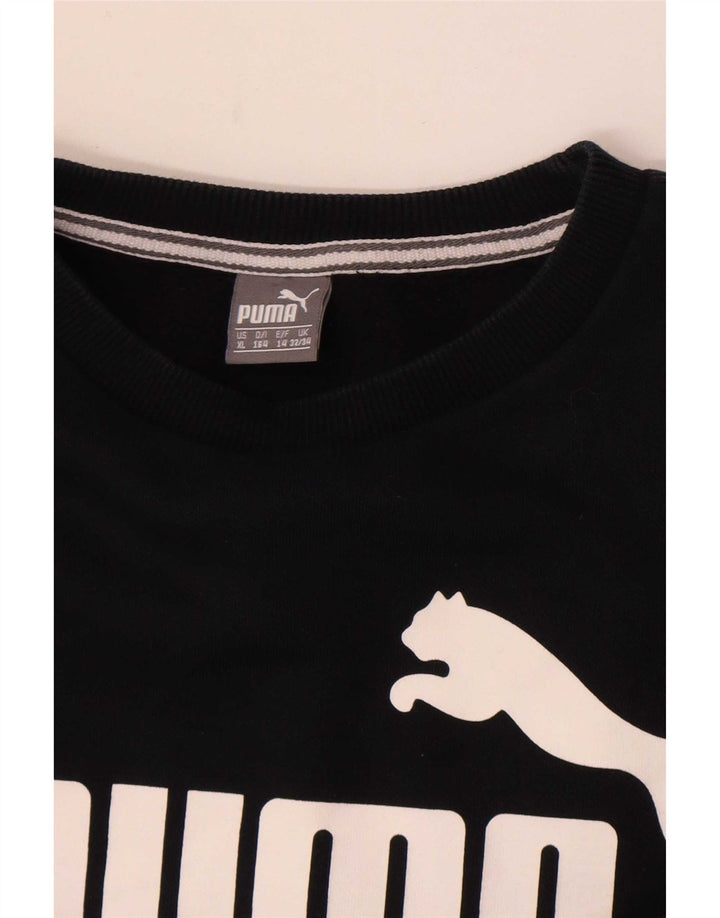 Джемпер с рисунком Puma для мальчиков 13-14 лет, черный