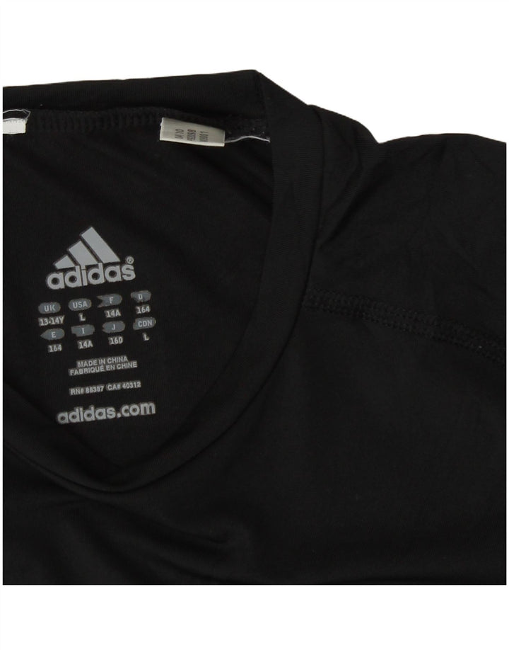 Футболка Adidas для мальчиков 13-14 лет, черная