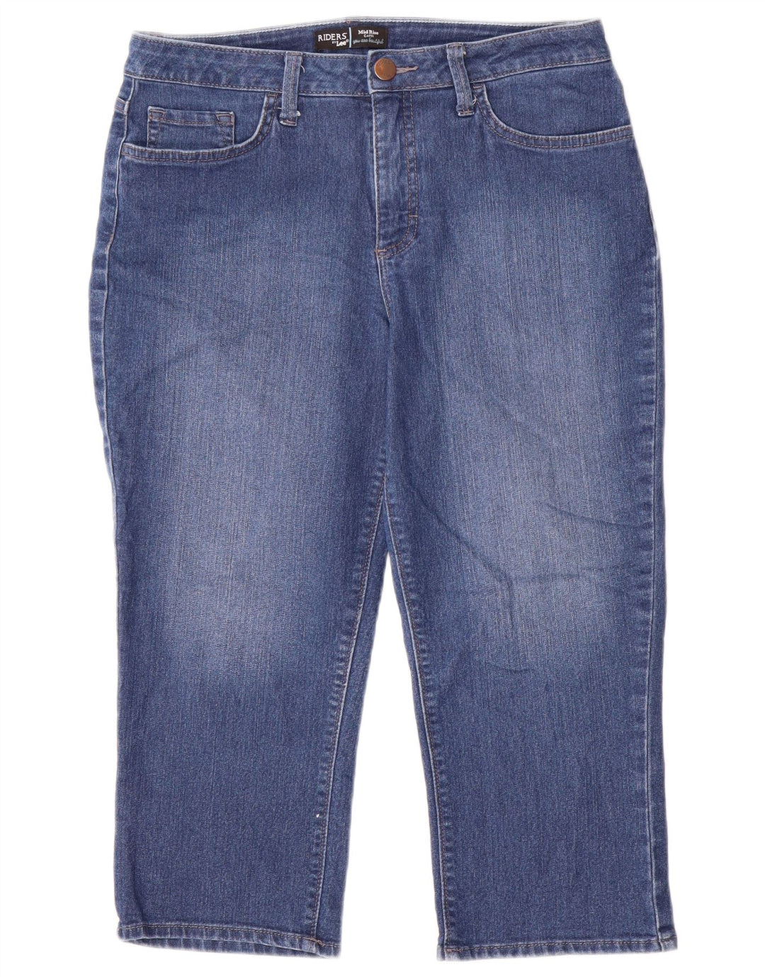 Женские капри Lee со средней посадкой, США 10, большие размеры W32 L21, синий хлопок