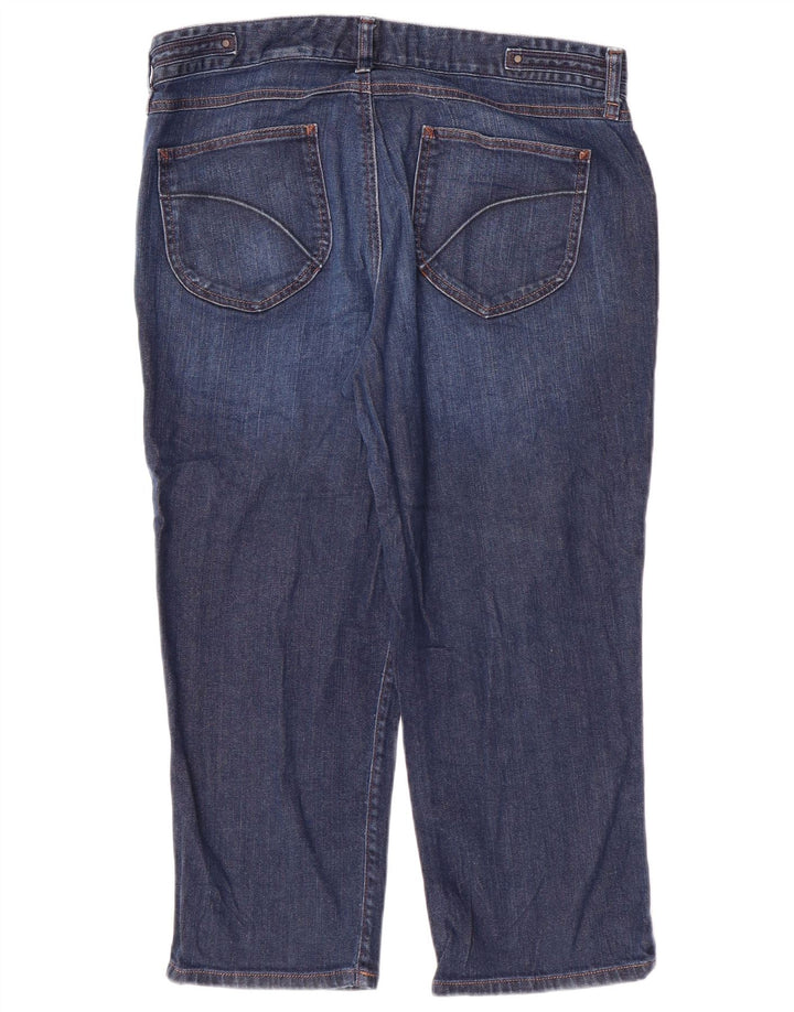 Женские высокие капри EDDIE BAUER, США 12, большие, W34 L23, темно-синие, хлопковые