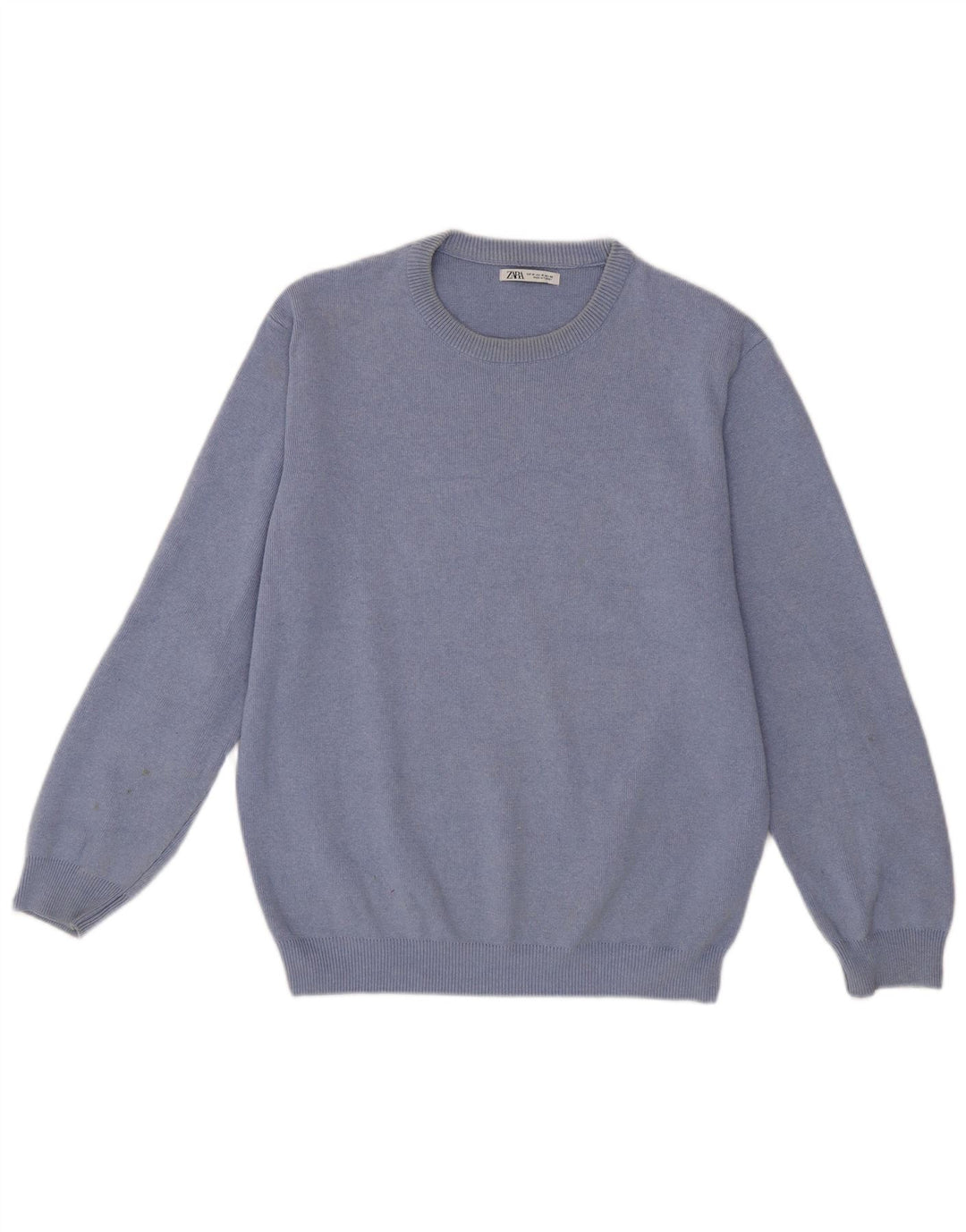 Мужской джемпер с круглым вырезом Zara, средний синий
