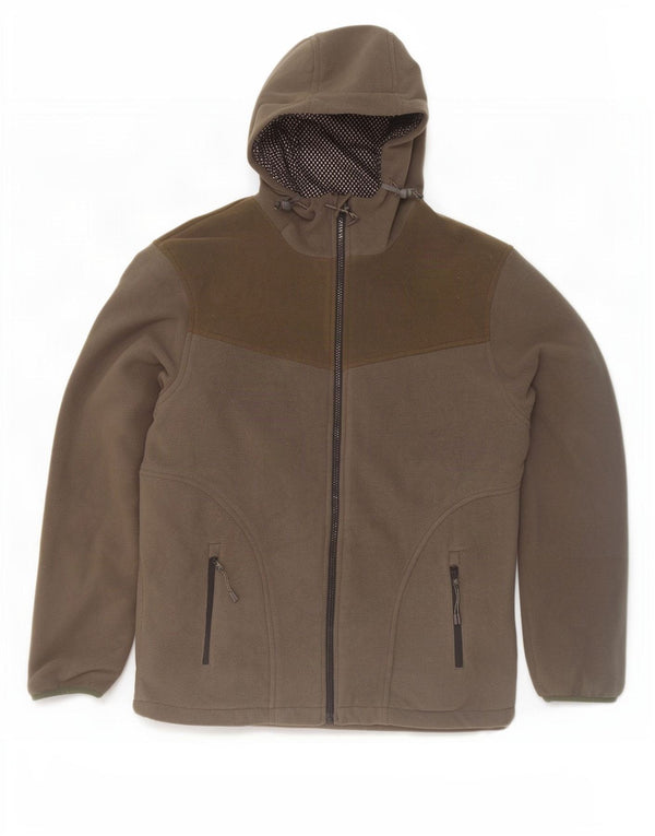Мужская флисовая куртка с капюшоном Mountain Warehouse UK 38, средний серый цвет с цветными блоками