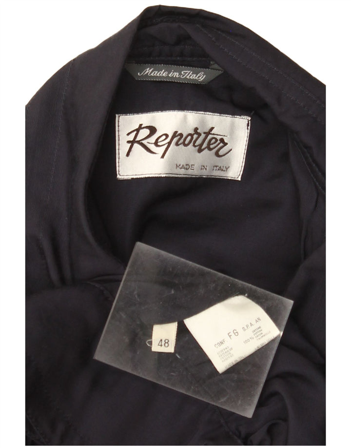 REPORTER Мужская куртка-бомбер в стиле милитари IT 48 Средний Темно-Синий Хлопок