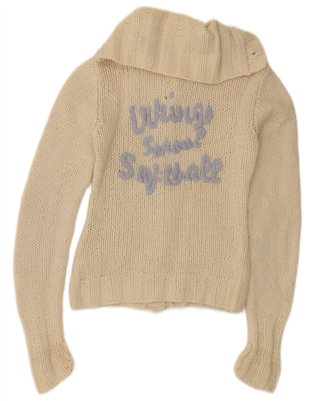 Женский свитер-кардиган с графическим рисунком Replay UK 10, маленький размер, белая шерсть