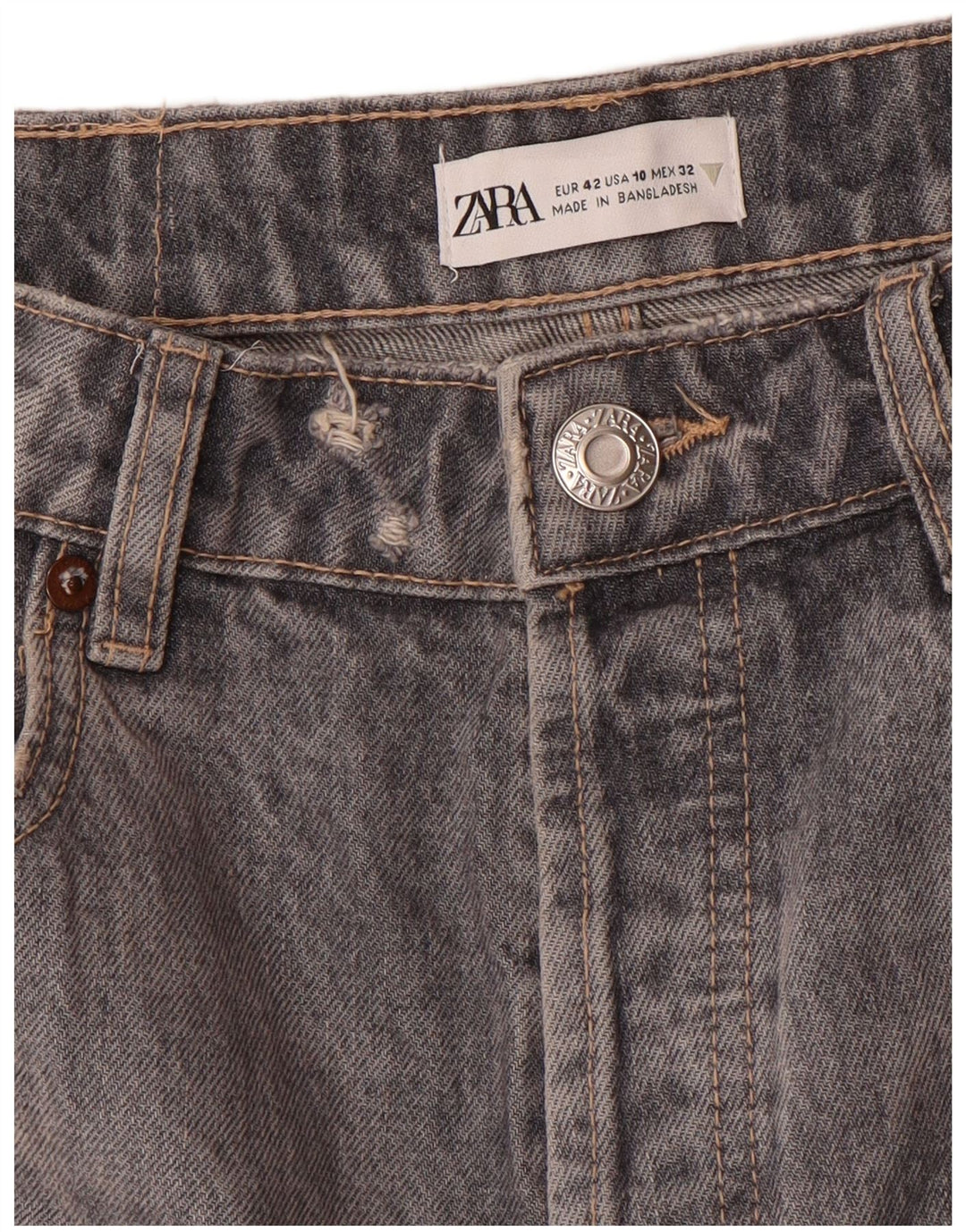Женские прямые джинсы Zara EU 42, большие W32 L27, серые