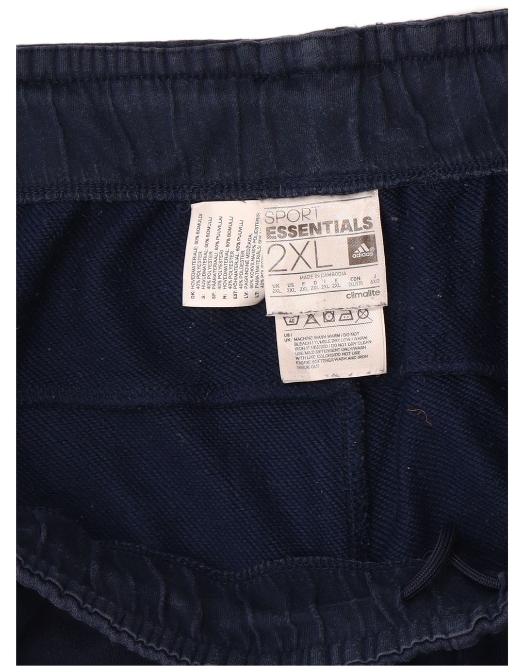 Мужские спортивные брюки с графическим рисунком ADIDAS Climalite, джоггеры 2XL, темно-синие