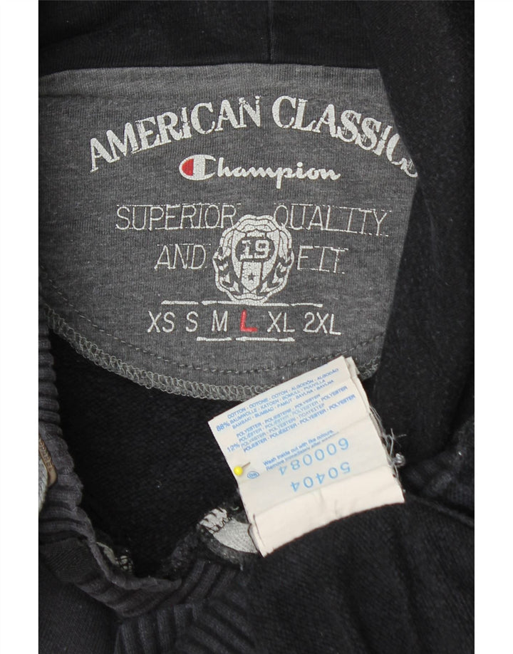 Мужской джемпер с капюшоном CHAMPION с рисунком, большой черный, хлопок