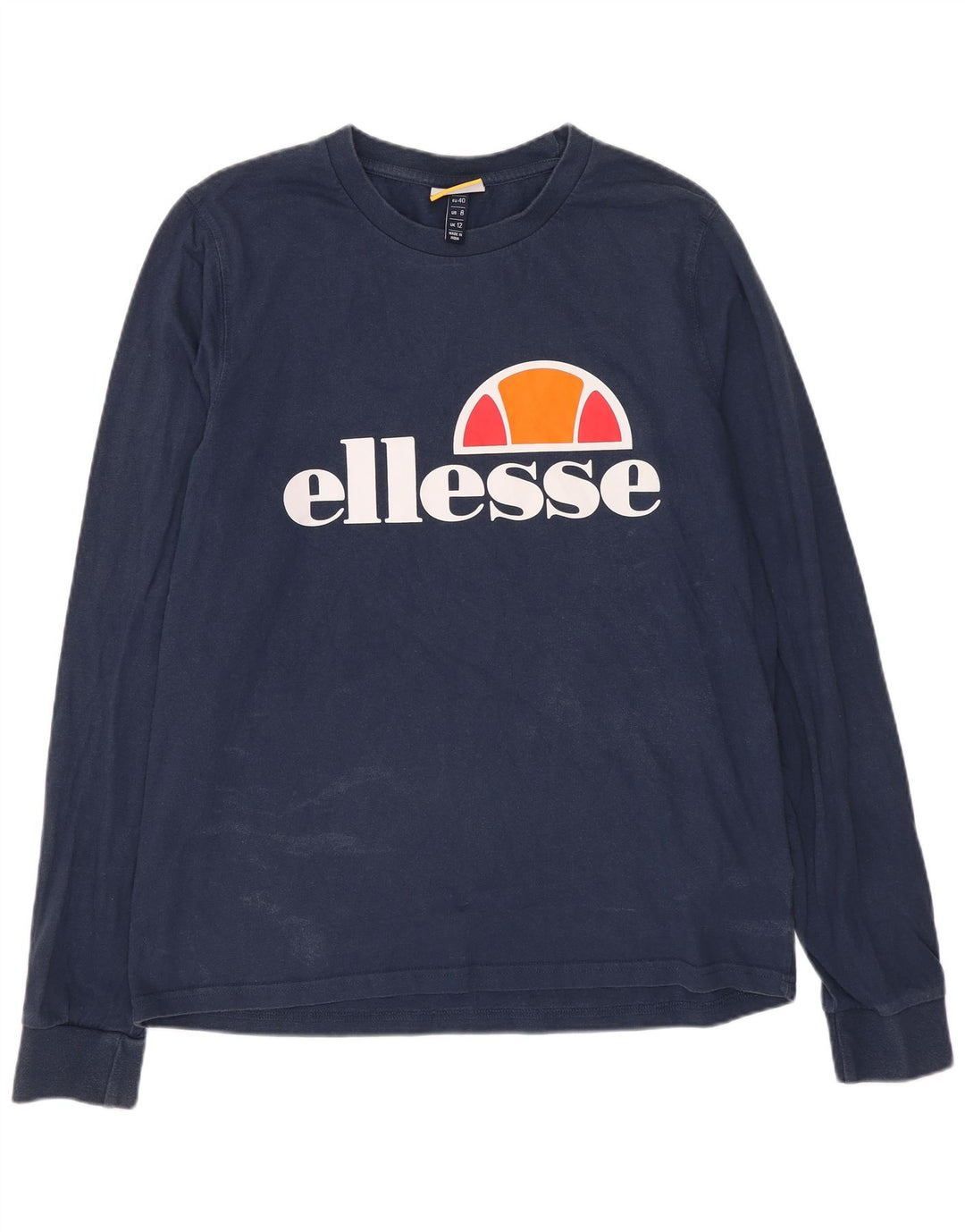 Женский топ Ellesse с длинным рукавом и графикой, UK 12, средний темно-синий, хлопок