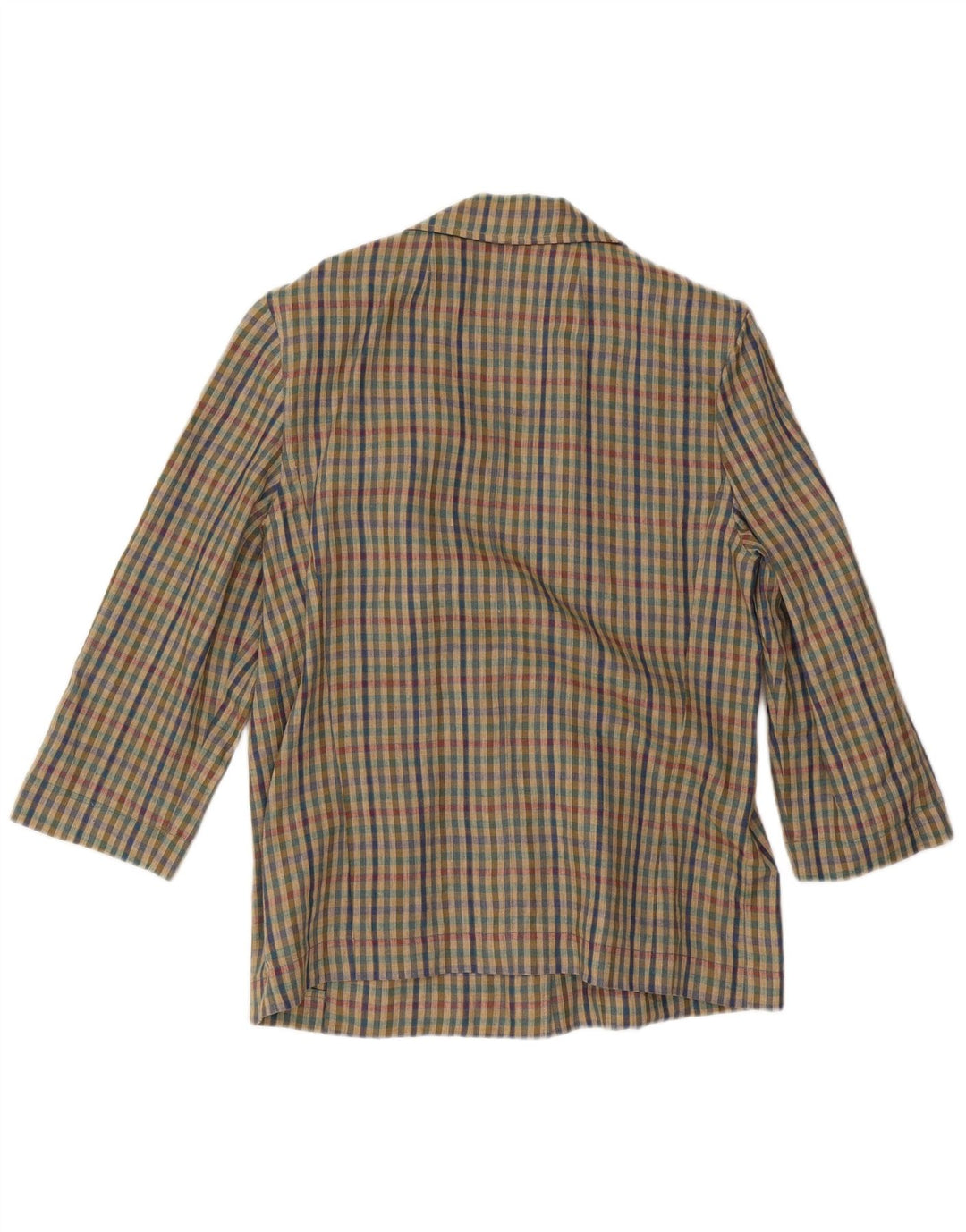 Винтажный женский пиджак на двух пуговицах, Великобритания, 18 XL, разноцветный клетчатый узор