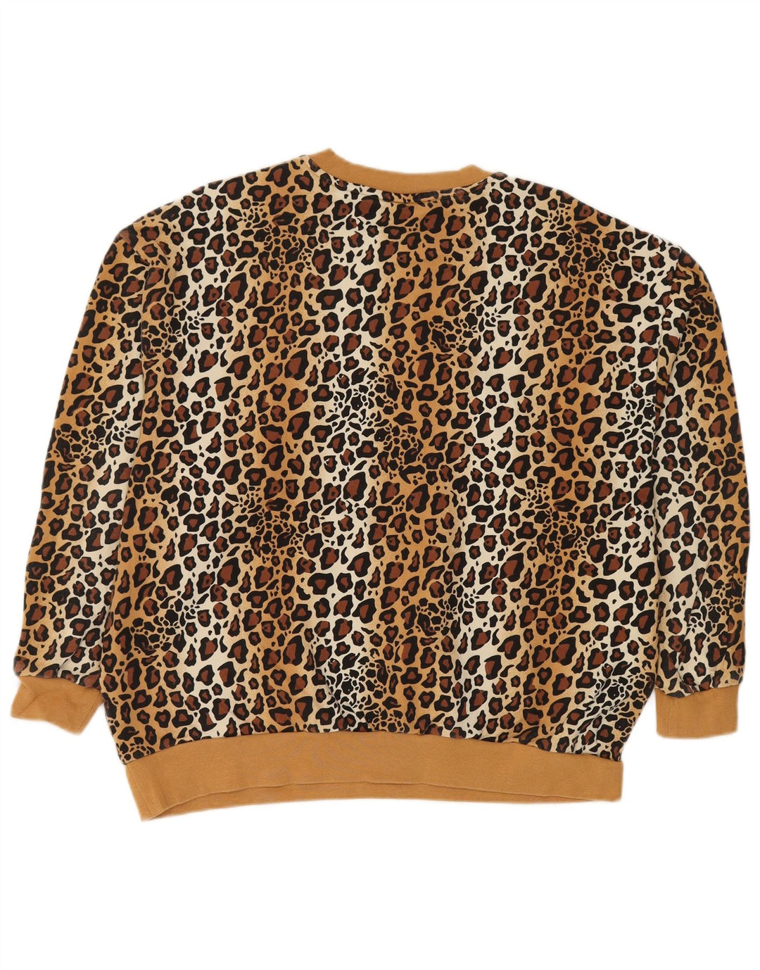 Женский свитер оверсайз ADIDAS UK 8, маленький бежевый с животным принтом