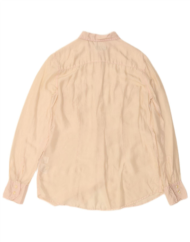 Женская блузка-рубашка FRED PERRY UK 14, большая, бежевая, шелковая