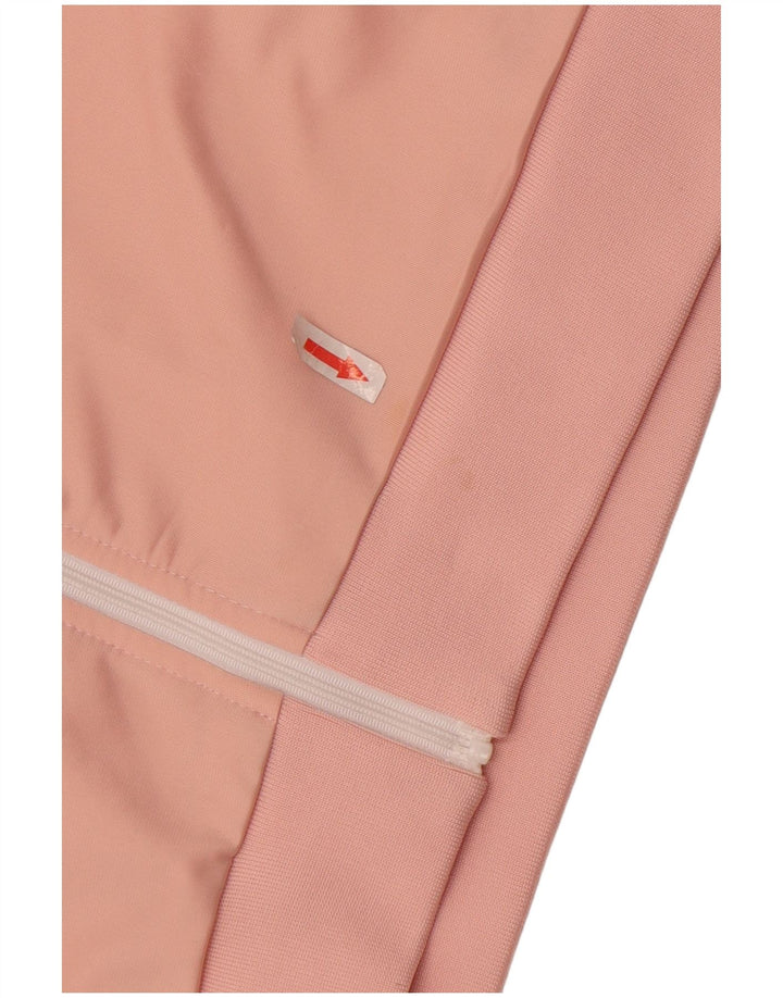 Женский укороченный спортивный костюм Ellesse, верхняя куртка UK 10, маленький полиэстер в розовую полоску