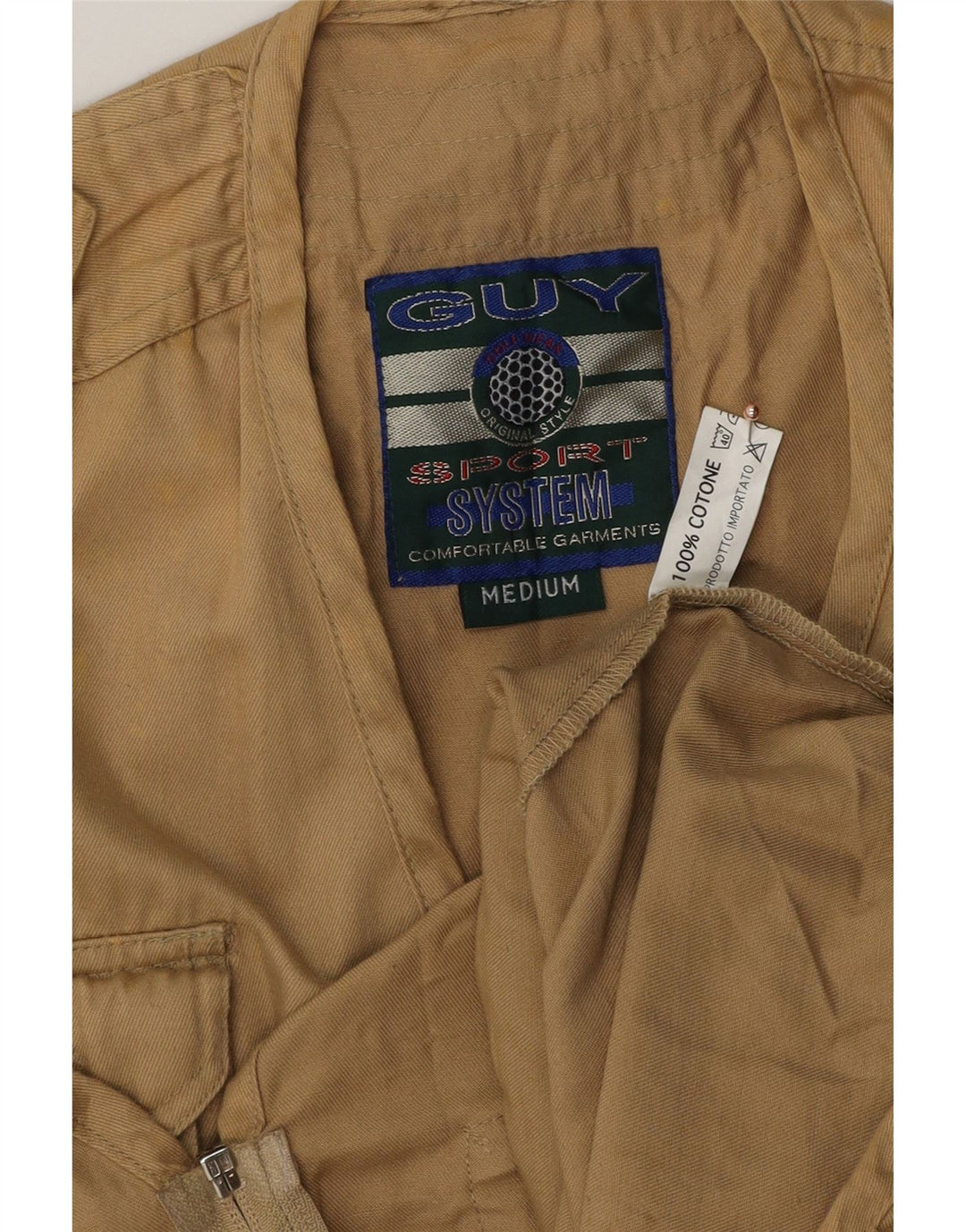 Винтажный мужской жилет UK 38, средний бежевый хлопковый цвет