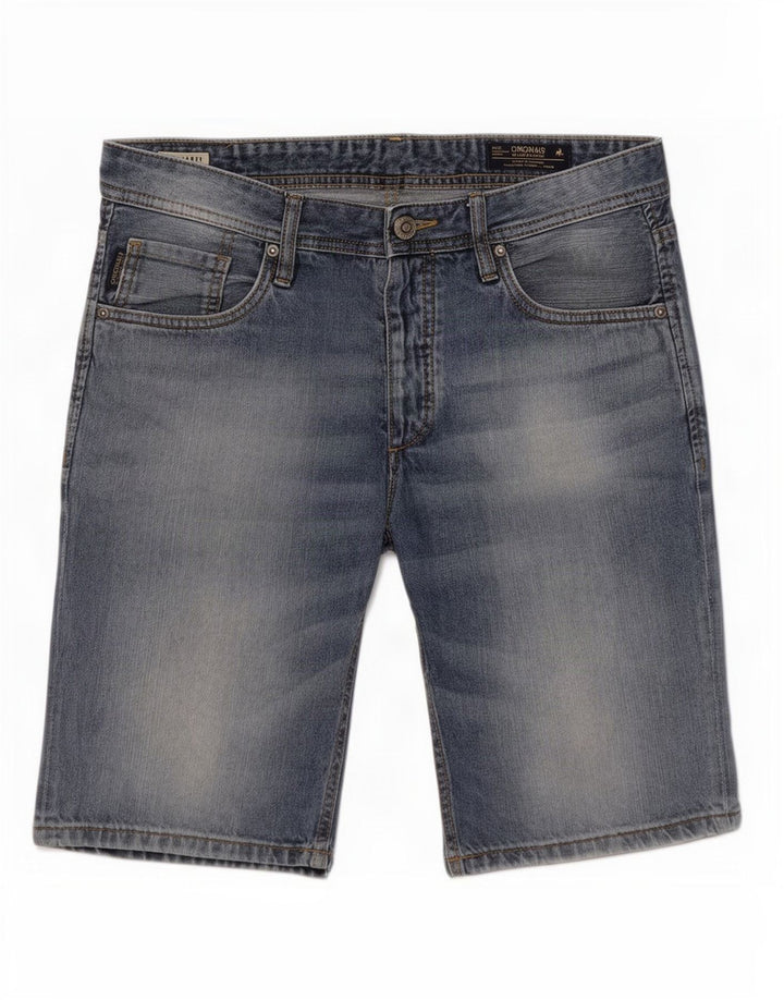 Мужские джинсовые шорты Jack & Jones, большие, синие, хлопок, W36