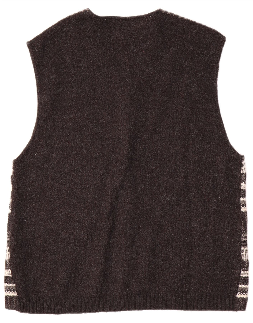 Винтажный мужской кардиган без рукавов, большой серый полосатый шерстяной свитер