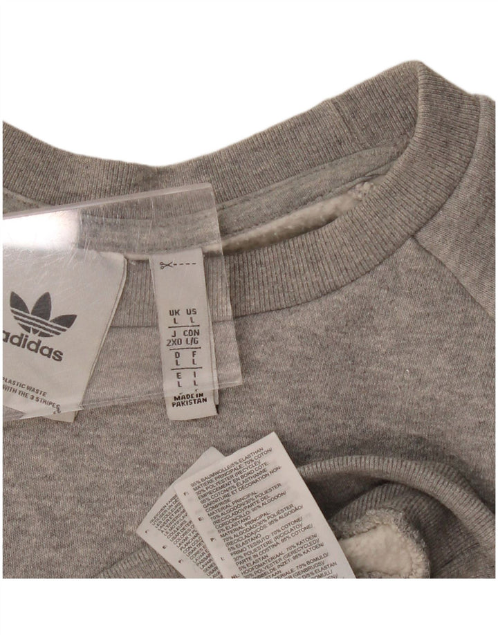 Мужской свитер ADIDAS, большой серый хлопковый джемпер в крапинку