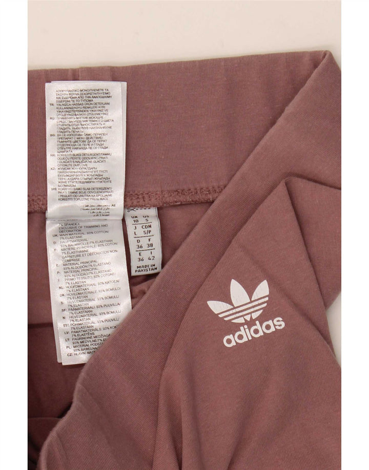 Женские леггинсы Adidas UK 10, маленькие, коричневые, хлопковые