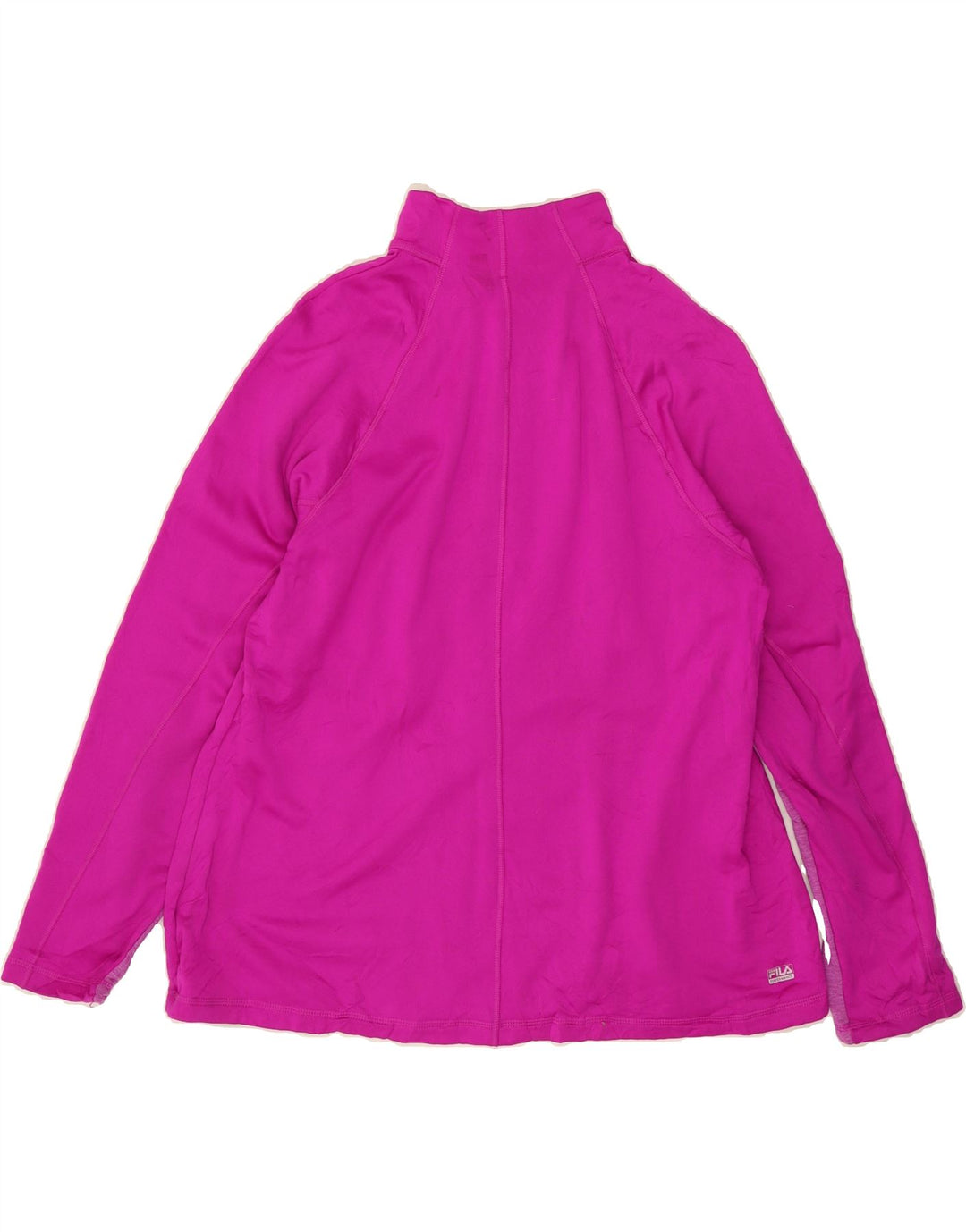 FILA Womens Zip Neck Pullover Tracksuit Top UK 18 XL Purple Colourblock Vintage Fila and Second-Hand Fila from Messina Hembry 