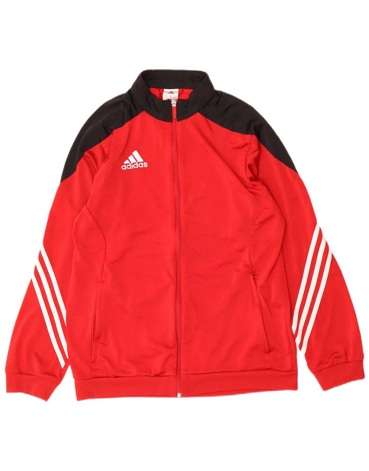 Мужской спортивный костюм Adidas, верхняя куртка, средний красный полиэстер с цветными блоками