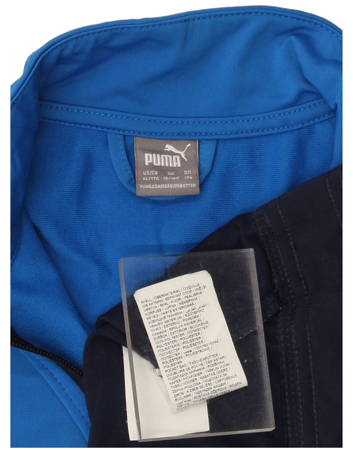 Спортивный костюм PUMA для мальчиков, верхняя куртка 15–16 лет, темно-синий, полиэстер с цветными блоками