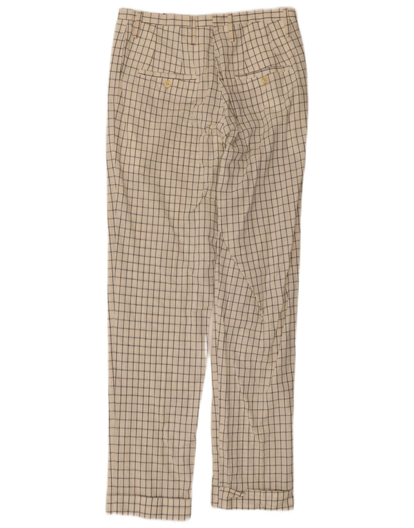 Винтажные женские прямые брюки чинос IT 44 Medium W30 L31 Off White Check