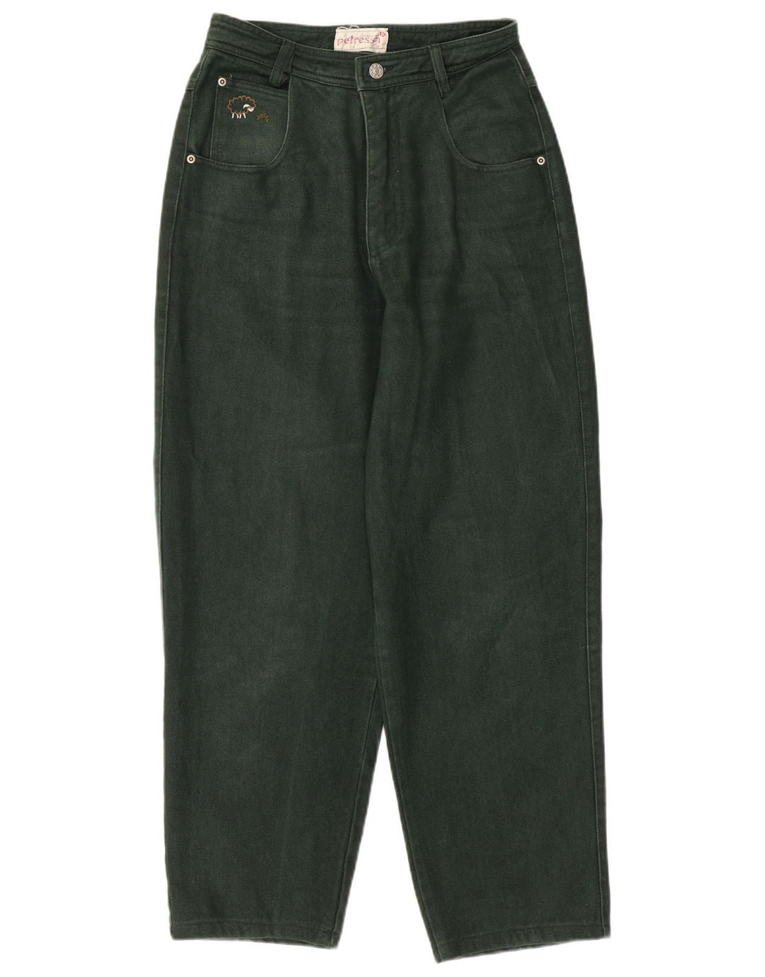Женские зауженные джинсы PETRESSA с высокой талией EU 36, маленькие W26 L26, зеленый хлопок