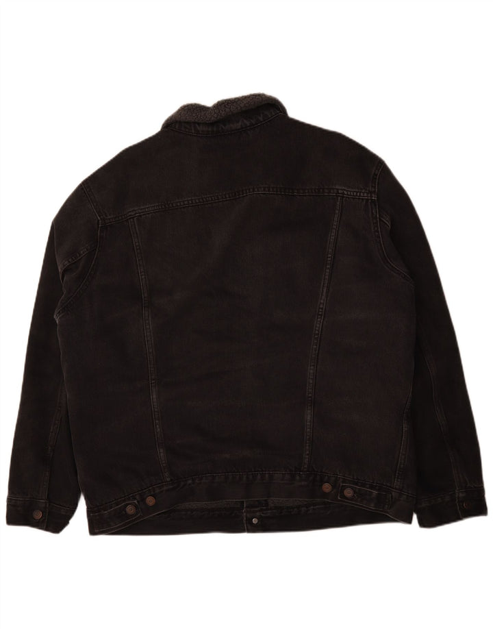Мужская джинсовая куртка шерпа Levi's UK 44 2XL, черный хлопок