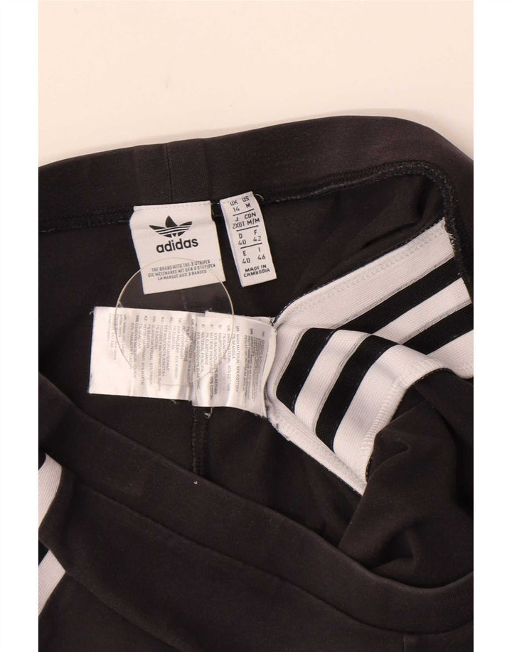 Женские леггинсы Adidas с рисунком UK 14, средний черный хлопок, черный