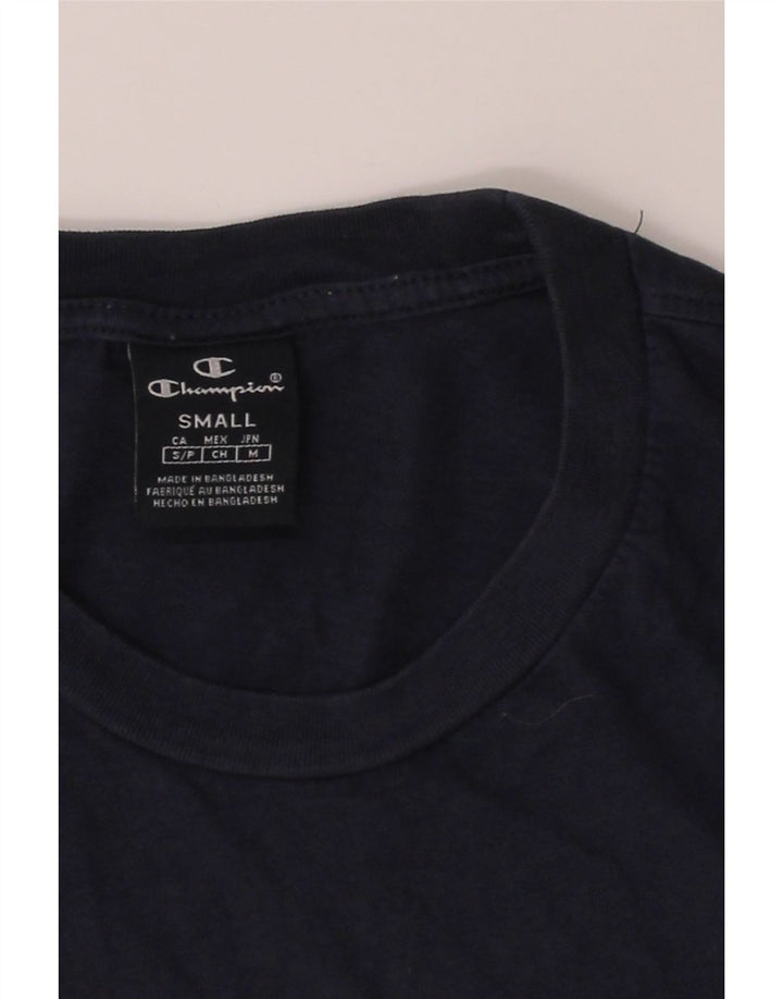 CHAMPION Mens Graphic T-Shirt Top Small Navy Blue Cotton Vintage Champion and Second-Hand Champion from Messina Hembry 