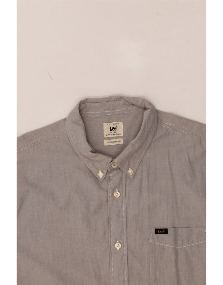 LEE Mens Short Sleeve Shirt XL Grey Cotton Vintage Lee and Second-Hand Lee from Messina Hembry 