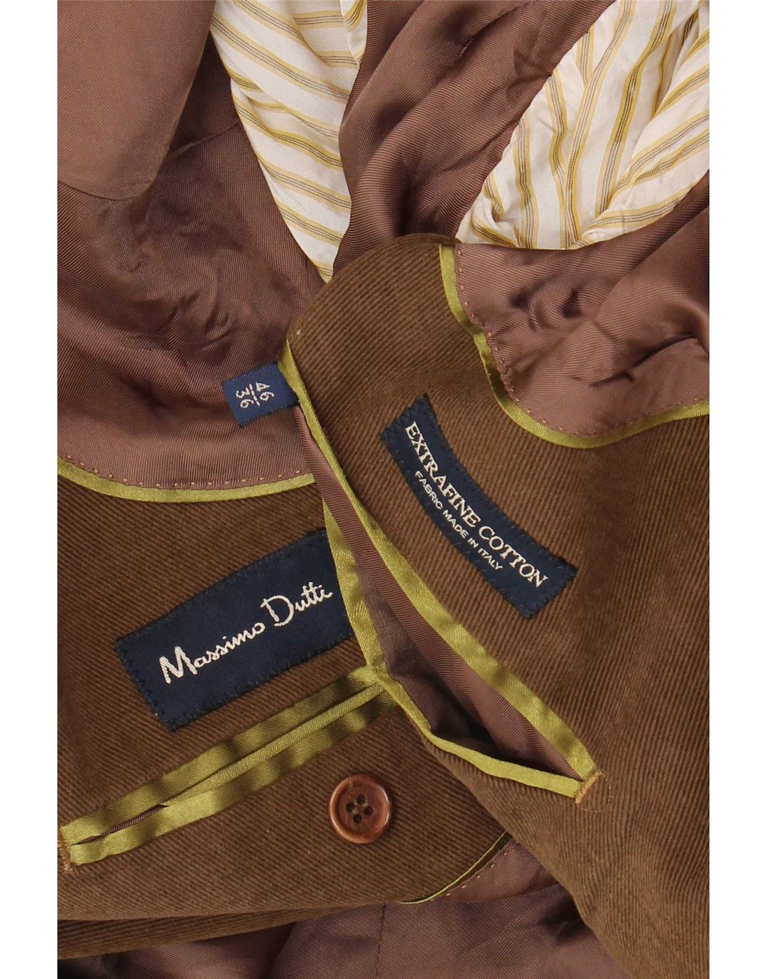 Мужской пиджак Massimo Dutti на 3 пуговицах, цвет ЕС 46, маленький коричневый хлопок
