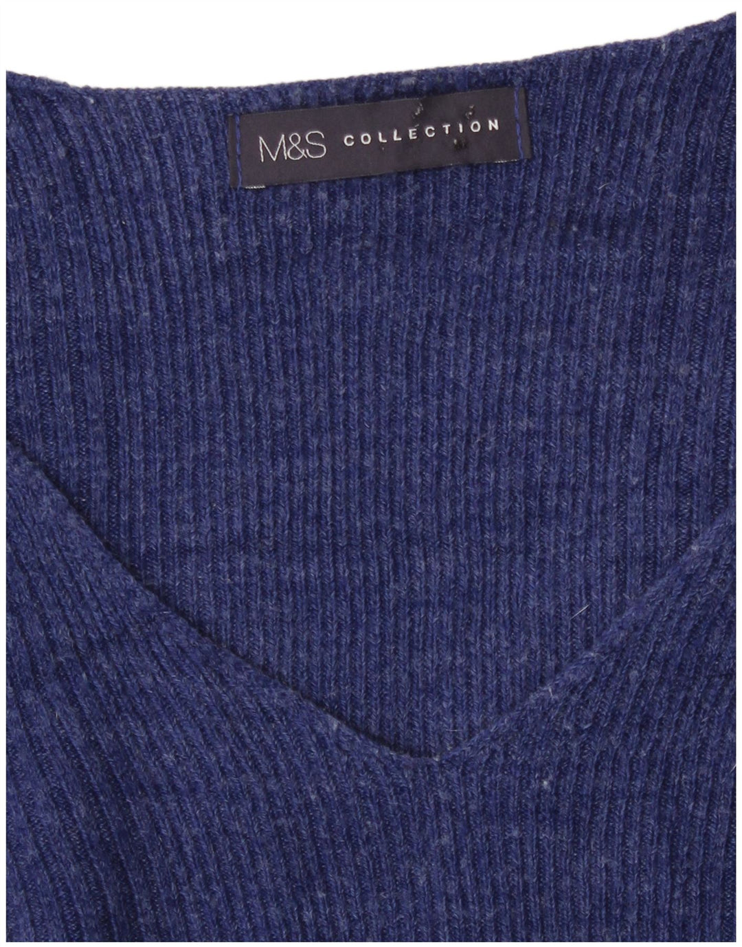 Женский джемпер с v-образным вырезом Marks & Spencer UK 14, средний синий в крапинку