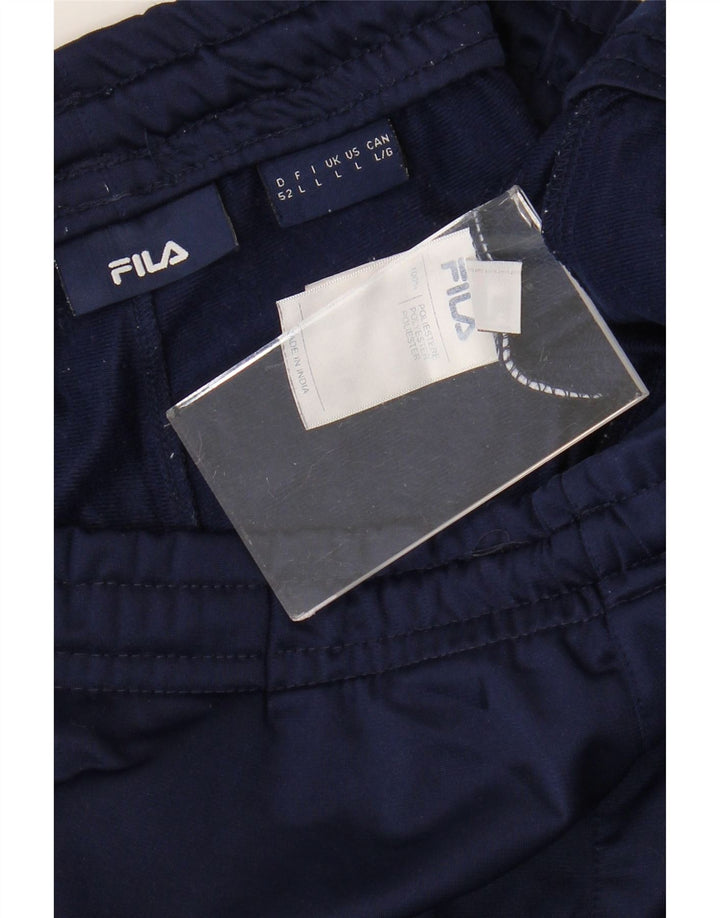 Мужские спортивные брюки Fila, большие темно-синие, полиэстер с цветными блоками