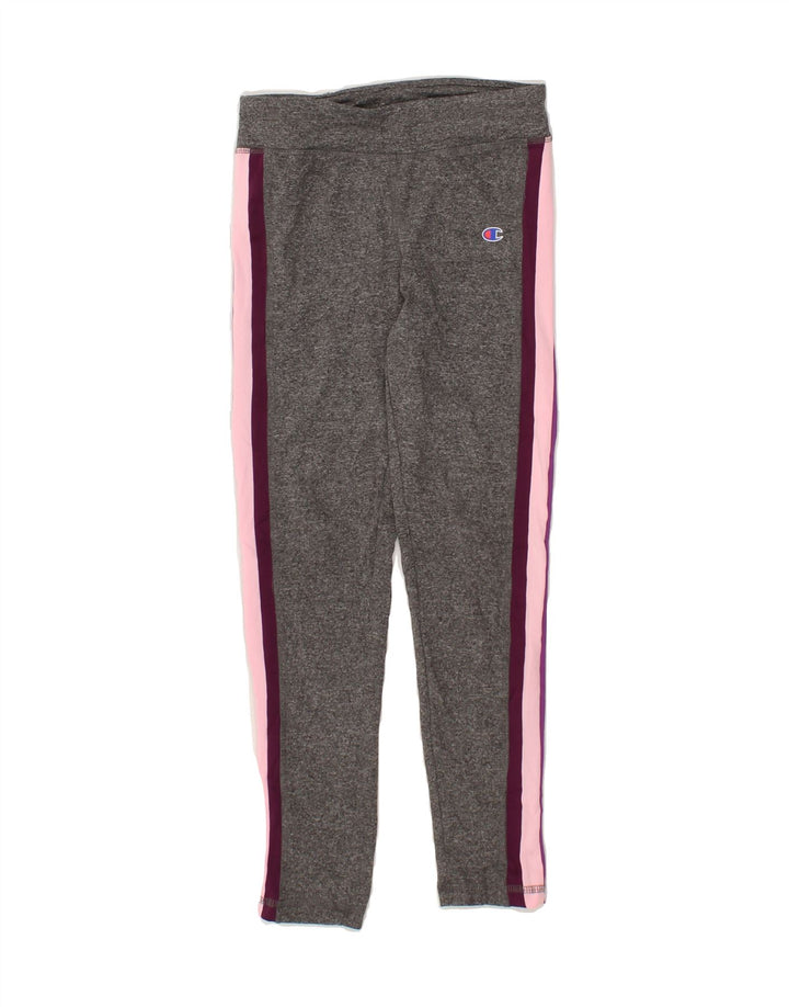 CHAMPION Girls Leggings 7-8 Years  Grey Colourblock Polyester Vintage Champion and Second-Hand Champion from Messina Hembry 