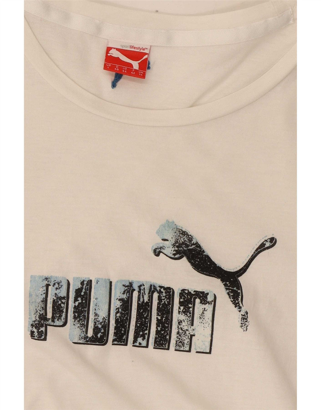 Женская футболка с рисунком Puma Top UK 14, большая белая