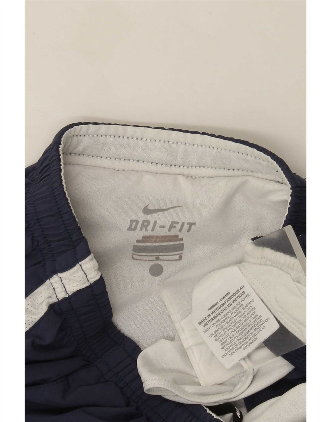Мужские спортивные шорты Nike Dri Fit, большие темно-синие, полиэстер с цветными блоками