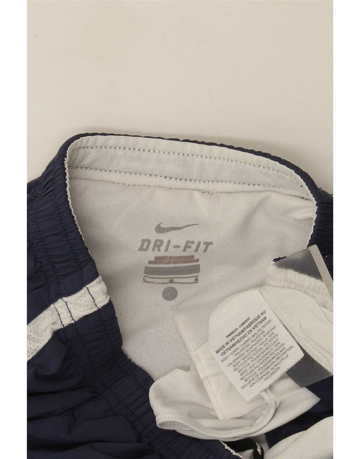 Мужские спортивные шорты Nike Dri Fit, большие темно-синие, полиэстер с цветными блоками