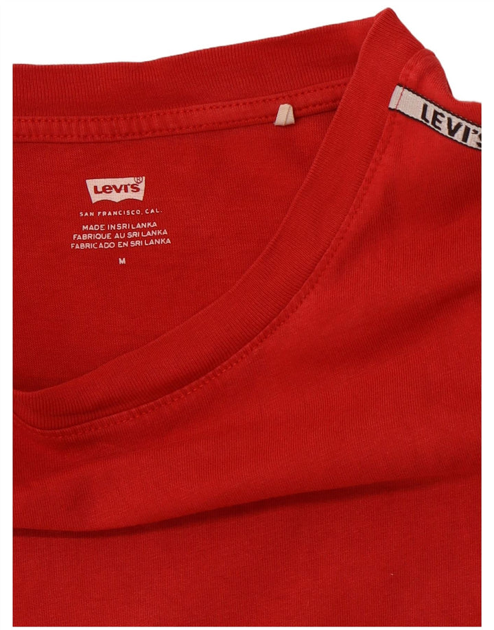 Женская укороченная футболка LEVI'S UK 12, средний красный, цветной блок