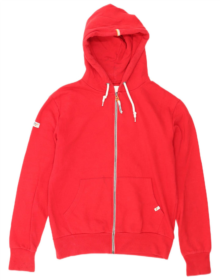 Мужской свитер с капюшоном на молнии Superdry среднего красного цвета, хлопок