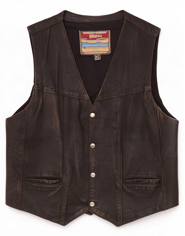 Женский кожаный жилет Akaso UK 18 XL, черный