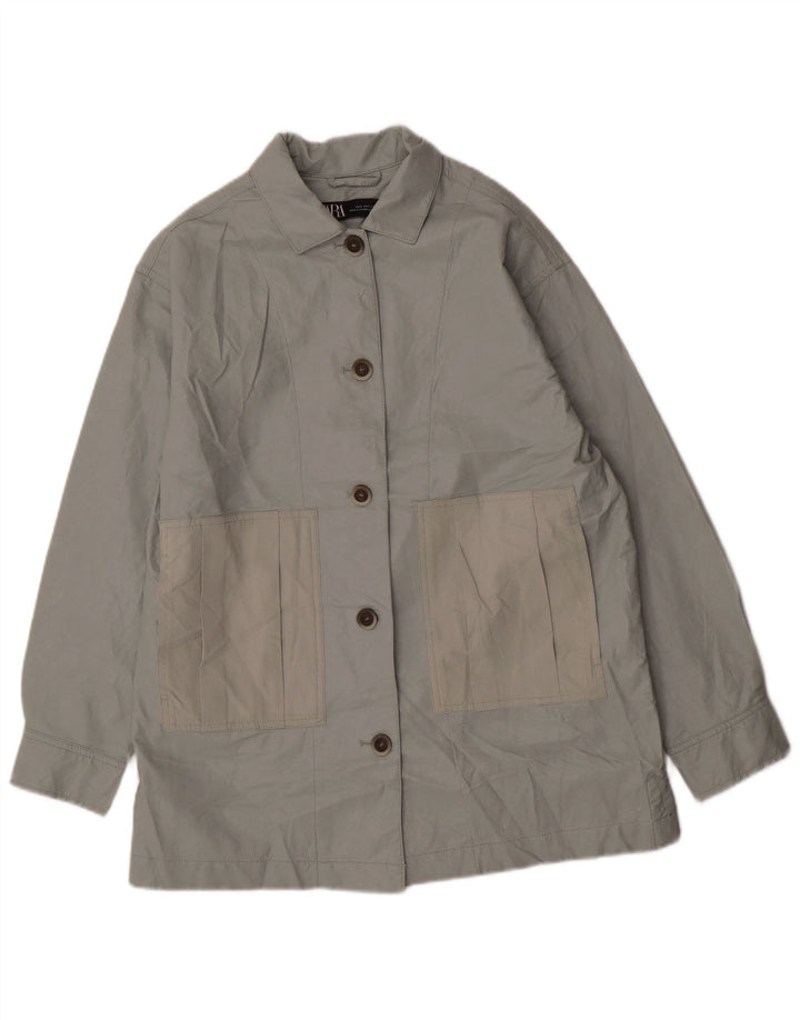 Женская куртка оверсайз из искусственной кожи Zara UK 10, маленькая, зеленая, из полиуретана