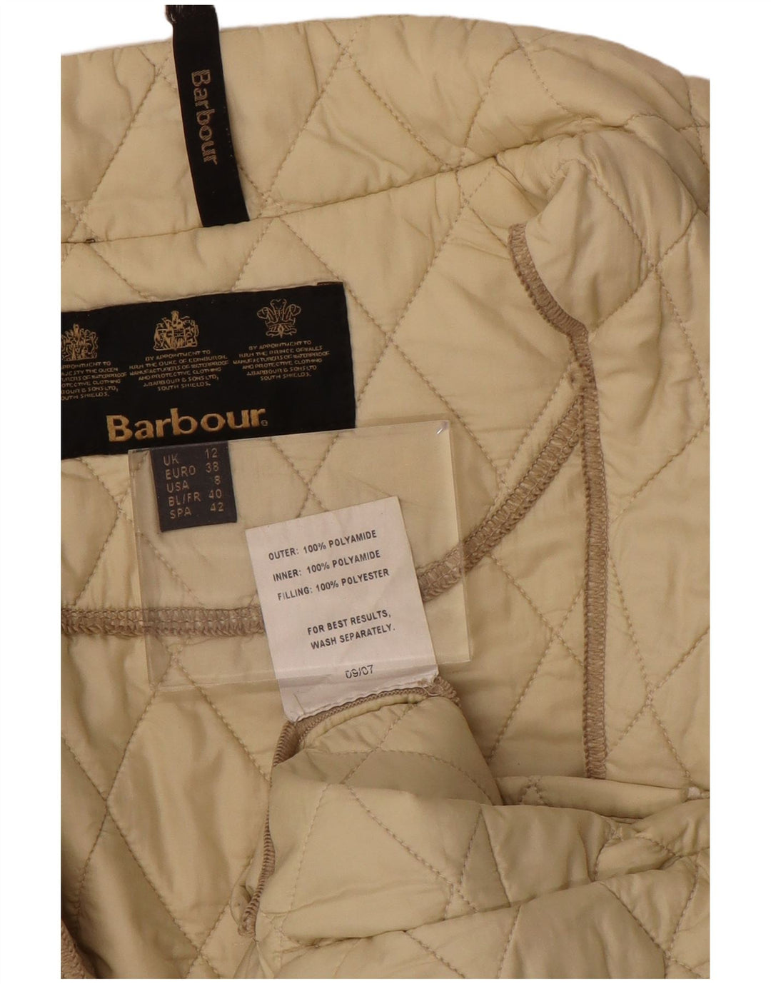 Куртка женская стеганая Barbour UK 12 средний бежевый полиамид