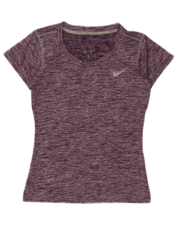 Женская футболка Nike Dri Fit Top UK 12, полиэстер среднего фиолетового цвета с крапинками