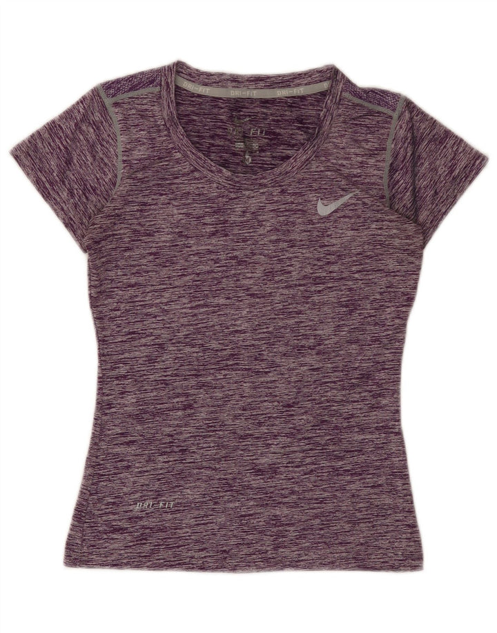 Женская футболка Nike Dri Fit Top UK 12, полиэстер среднего фиолетового цвета с крапинками